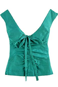 Silk shantung cropped sleeveless top