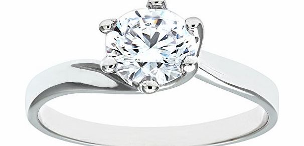 Luisant 9ct White Gold Stone Set Engagement Ring Size N