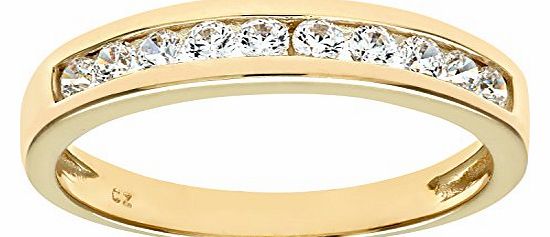 Luisant 9ct Yellow Gold Eternity Ring with Channel Set Cubic Zirconia