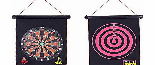 LUJEX 17 inches Double-sided Magnetic Dartboard with six darts For Family Leisure Sports Equipment Entertainment Sports Children Kids Training Eyesight Toys