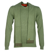 Luke 1977 Beechy Moss Green V-Neck Sweater