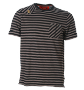 Casca Black and Brown Stripe T-Shirt