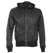 Croxdale Black Soft Leather Hooded