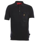 Donny Dark Navy Knitted Polo Shirt