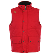 Luke 1977 Elma Red Padded Gilet