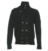 Luke 1977 Elton Black Double Breasted Cardigan