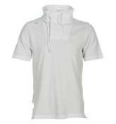 Fenton White Cowl Neck Polo Shirt