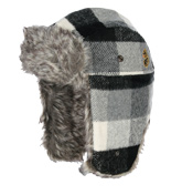 Fingers Black and Grey Check Trapper Hat