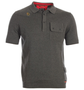 Machine Marle Charcoal Knitted Polo