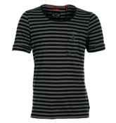 Monty Black and Grey Stripe T-Shirt