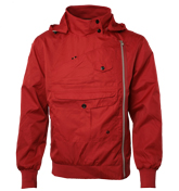Ox Blood Red Technical Hooded Jacket
