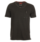 Winkle Charcoal and Black Stripe
