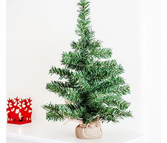 Lumineo Mini Artifical Christmas Tree with Burlap Base 45cm