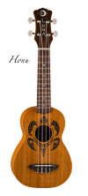 Luna Soprano Ukulele Tribal Turtle With Gig Bag