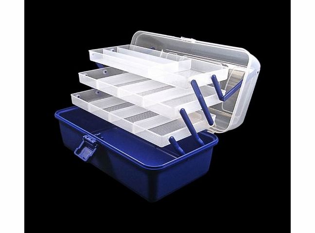 Lunar Box 3 Tray Cantilever Fishing, Crafts and Sewing Box, Adjustable Compartments