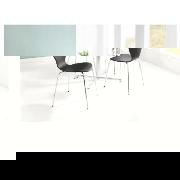 Dining Table, Black & 4 Bistro Chairs, Black