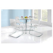 Dining Table, Clear & 4 Lotus Chairs, Clear