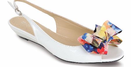 LUNAR White Low Wedge Court Shoe