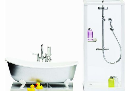 1:18 Scale Dolls House Smaland Shower and Bath Set