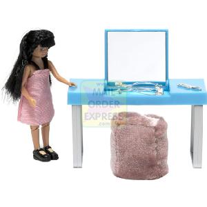 Lundby Dolls House Stockholm Make Up Table and Girl 1 18 Scale