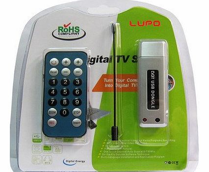 Digital TV DVB-T USB Adapter/Dongle/Stick Freeview Receiver/Recorder and Aerial for PC and Laptop.