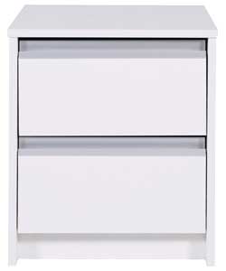 Luxor 2 Drawer Bedside Chest - White
