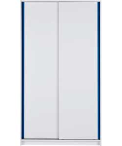 Luxor Kids Sliding Wardrobe - White and Blue
