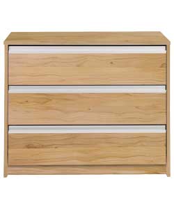 Luxor Modern 3 Drawer Chest - Beech