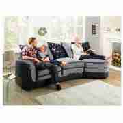 Luxor Right Hand Facing Angled Sofa, Charcoal