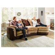 Luxor Right Hand Facing Angled Sofa, Chocolate