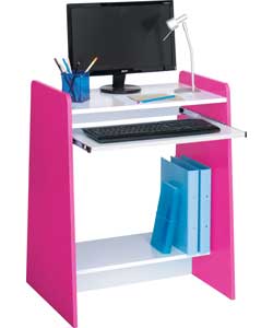 Luxor Wooden Computer Desk - Pink and White
