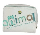 Animal Womens Applique Leather Wallet - White