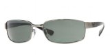 Luxottica Ray-Ban 3364 Sunglasses 004 GUNMETAL CRYSTAL GREEN 59/17 Small