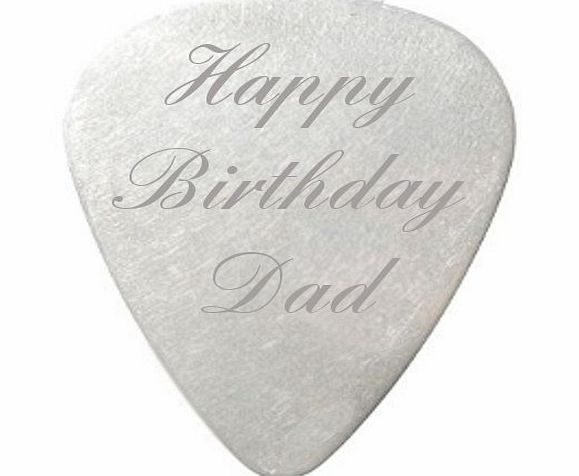 Luxury Engraved Gifts UK Happy Birthday Dad Guitar Pick / Plectrum with black velvet gift pouch