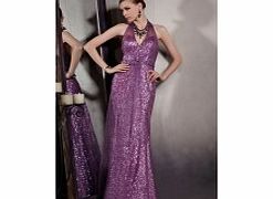 Luxury Halter Sleeveless Sequins Evening Dresses