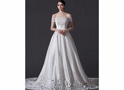 Luxury Noble Satin Wedding Dresses Ivory