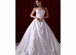 Luxury Noble Strapless Sweetheart Satin Chapel