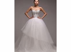 Luxury Noble Strapless Sweetheart Satin Tulle