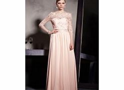 Luxury Scoop 3/4-Length Sleeve Satin Evening