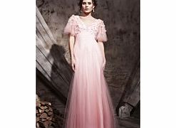 Luxury V-neck Half-Sleeve Sequins Evening