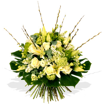 Luxury White Sympathy Bouquet - flowers