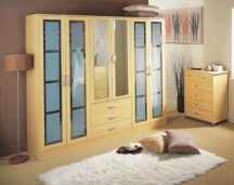 LXDirect 3-door 3-drawer wardrobe with glass panel