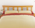 LXDirect 4ft 6ins tokyo bedstead geisha headboard with mattress