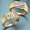9-carat gold diamond baguette ring