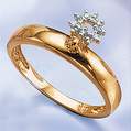 9-carat gold diamond-set charm ring