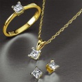 LXDirect 9-carat gold diamond solitaire earrings