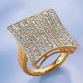 9-carat gold diamond square ring