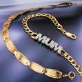 9-carat gold mum diamond-set bracelet