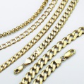 LXDirect 9-carat gold solid square curb chain in two lengths or bracelet