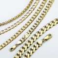 9-carat gold solid square curb chain in two lengths or bracelet